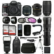 Nikon D7100 DSLR Digital Camera + 18-55mm VR II + 6.5mm Fisheye + 55-300mm VR + 420-1600mm Lens + Filters + 128GB Memory + Action Stabilizer + i-TTL Autofocus Flash + Backpack + Case + 70" Tripod