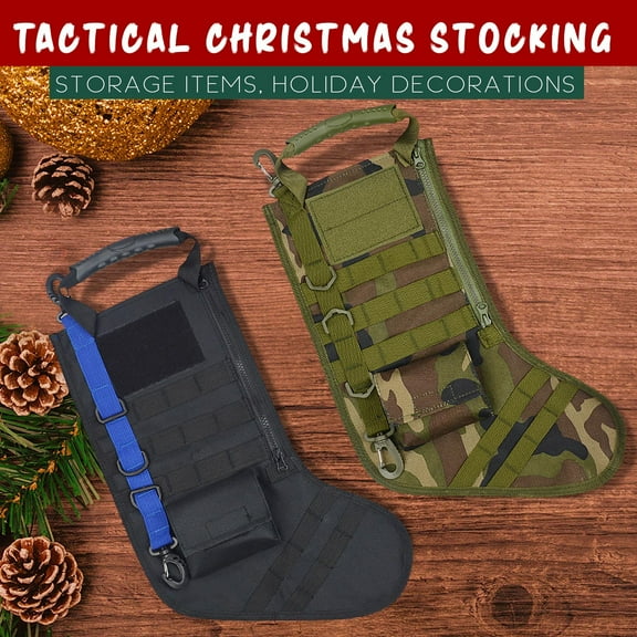Gcvizuso Christmas Stockings, Clearance Christmas Decor, Christmas Stocking Molle Military Christmas Stocking Desert Woodland