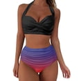 thumbnail image 1 of Gibobby Trajes de Baño Mujer Bikini de cintura alta para mujer, bañador Sexy de realce de dos piezas, traje de baño Vintage de dos piezas, conjunto de Bi(Morado,CH), 1 of 4