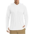 thumbnail image 3 of Nmnitkp Mens Sun Protection Shirts High Quality Sunscreen Fabric Sun Shirt UPF 50+ Men's Fishing Long Sleeve UV Protection Hoodie Hiking Rash Guard Swimming Running, 3 of 9