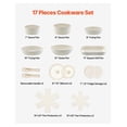 thumbnail image 2 of 17 Piece Pots and Pans Set Granite Nonstick Cookware Set Induction White Kitchen, 2 of 9