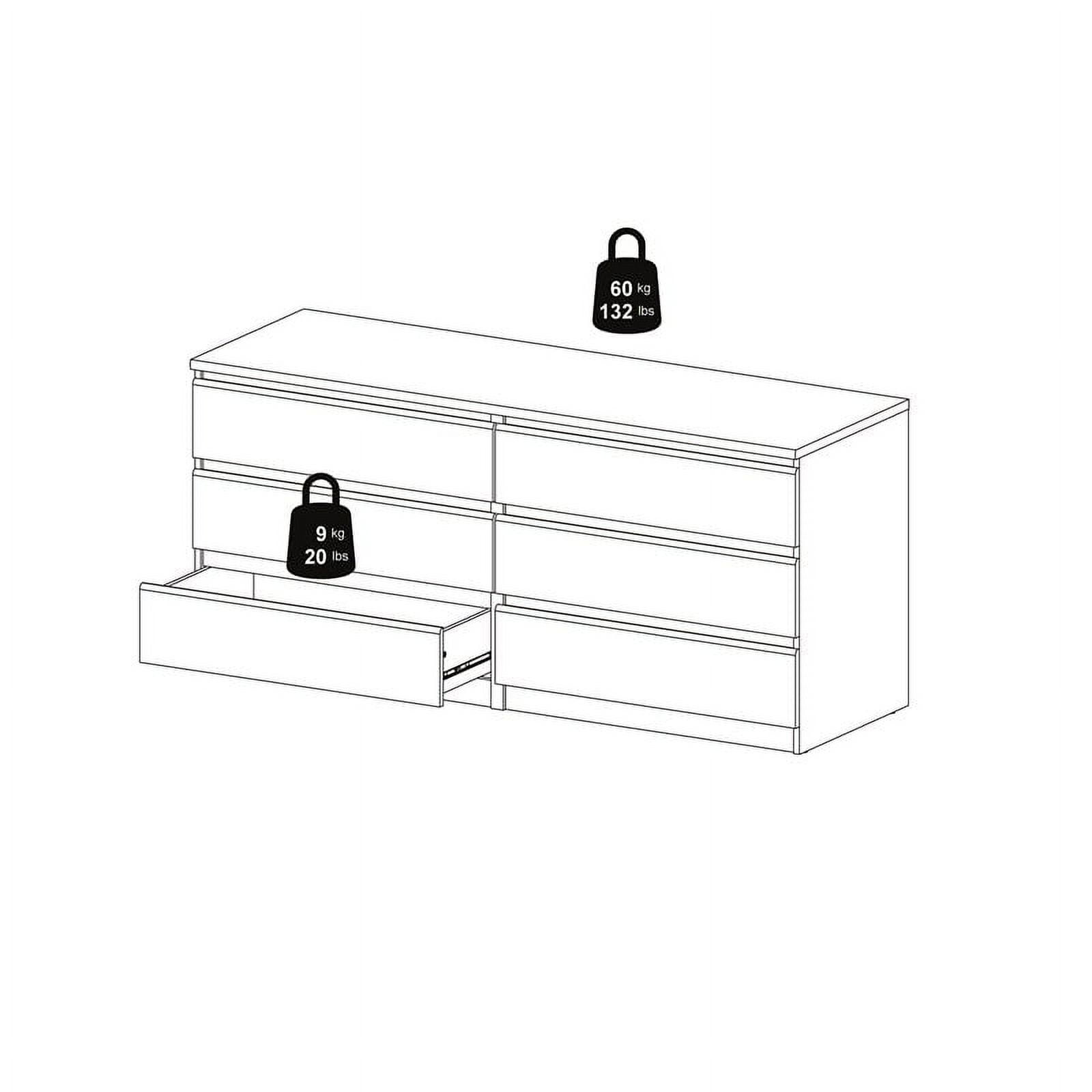 Pemberly row modern contemporary 6 drawer wide double bedroom dresser in black woodgrain deals