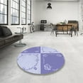 thumbnail image 4 of Ahgly Company Machine Washable Indoor Round Transitional Medium Slate Blue Area Rugs, 6' Round, 4 of 7