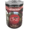Purina ONE Grain Free, Natural Pate Wet Dog Food, SmartBlend True Instinct With Beef & Wild Caught Salmon - (12) 13 oz. Cans
