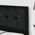 thumbnail image 6 of Full Size Upholstered Tufted Floor Bed Frame, Sofa Bed Frame with Comfortable Backrest and Armrests,Velvet Platform Bed for Bedroom, Living, Recreation Room,No Box Spring Needed (Black, Full), 6 of 9