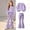 Purple, variant on Spazoro Girls Sweatshirt Outfit Set, Crewneck Flared Leg Long Sleeve Heart Print Elastic Waist Fleece Lined Casual Clothes Set for Kids Black Size 5-6
