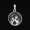 thumbnail image 1 of Pendentif Chat pour Collier Pierre Naturelle Perles Rondes Plates Pendentif Cœur d'Amour Femmes, 1 of 6
