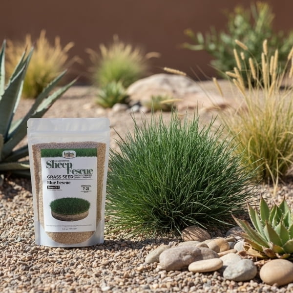 Old Cobblers Farm™ Wicked Tuff Turf Sheep Fescue (Variety Not Stated) - Low-Maintenance, Drought-Tolerant Grass Seed for Meadows, Slopes & Natural Lawns (5 lbs | 10 lbs | 15 lbs | 20 lbs)(5lbs)