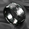 thumbnail image 3 of Tungsten Rings for Men Wedding Bands for Him Womens Wedding Bands for Her 8mm All Black Brushed, 3 of 7