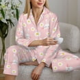 thumbnail image 6 of Picia Rabbit Sunflower Pattern Women’s Long-Sleeve Sleepwear Set - Soft 2-Piece Loungewear with Pockets, Comfy PJs for Relaxing Nights-Small, 6 of 7