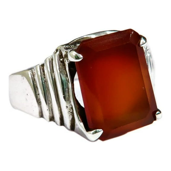 Red Onyx Ring, Silver Jewelry, 925 Silver Ring, Father's Day, AAA Natural Red Onyx, December Birthstone Ring, Heavy Mens Ring, Spiritual Healing Gemstone, Christmas, Gemstone Mens Ring