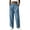 1Light Blue, variant on Women's Elastic Waist Baggy Wide Leg Palazzo Harem Pants, Summer Loose Straight Slit Hem Casual Long Trousers with Large Pockets