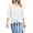White, variant on Uvplove Chiffon Blouses for Women V Neck Tie Front 3/4 Sleeve Tops Business Casual Office Work Loose Top Shirts