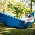 thumbnail image 6 of Equip 2 Person Dark Blue and Light Blue Polyester Lightweight Portable Travel Hammock, Open Size 124" L x 77" W, 6 of 8