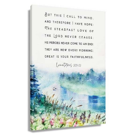 Bible Verse Wall Art Lamentations 3 21 23 Posters Modern Nature Landscape Wall Art Canvas Artwork For Bedroom Unframed 12x18 in