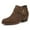 Dark Brown, variant on Pennysue Women Low Chunky Stacked Heel Boots Black Pu Side Zipper Ankle Booties 9M