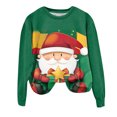 thumbnail image 5 of Kaprioy Womens Cute Christmas Sweatshirts Long Sleeve Tops Pullover Sweatshirts Christmas Interested Holiday Crewneck Fall Fashion Clothing Green, M, 5 of 6