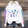 thumbnail image 2 of WZXFASHION Chandail en Molleton de Football pour Femmes Imprimé Graphique Dimanche Décontracté Manches Longues Col Rond 2025 Chandail Automne Liquidation Chandail, 2 of 4