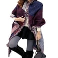 thumbnail image 3 of Mode Femmes Laine Mélange Plaid Wrap Hiver Chaud Molleton Foulard Châle Écharpe, 3 of 5