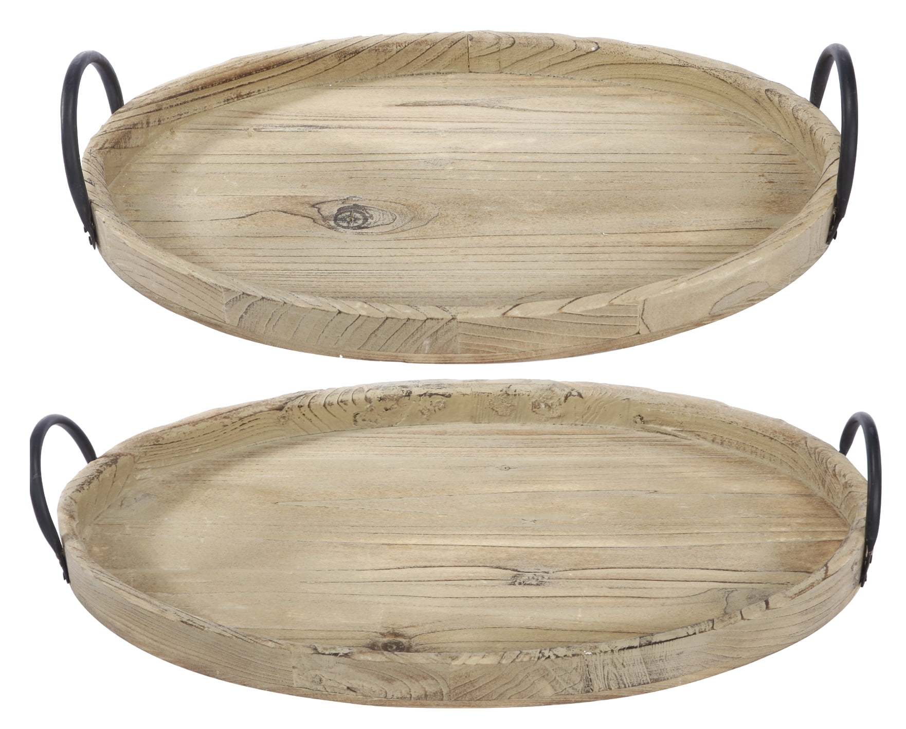 A&B Home Farmers Market Wooden Trays, Set of 2