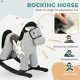 thumbnail image 4 of Dranite Kids Rocking Horse, Plush Ride-On, Neigh Sound, Gray, 2-5Y, 4 of 11