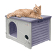 thumbnail image 1 of Casa para Gato Grande MascoAmigo Interior / Exterior Térmica Lavable Fácil de Armar Color Lila, 1 of 7