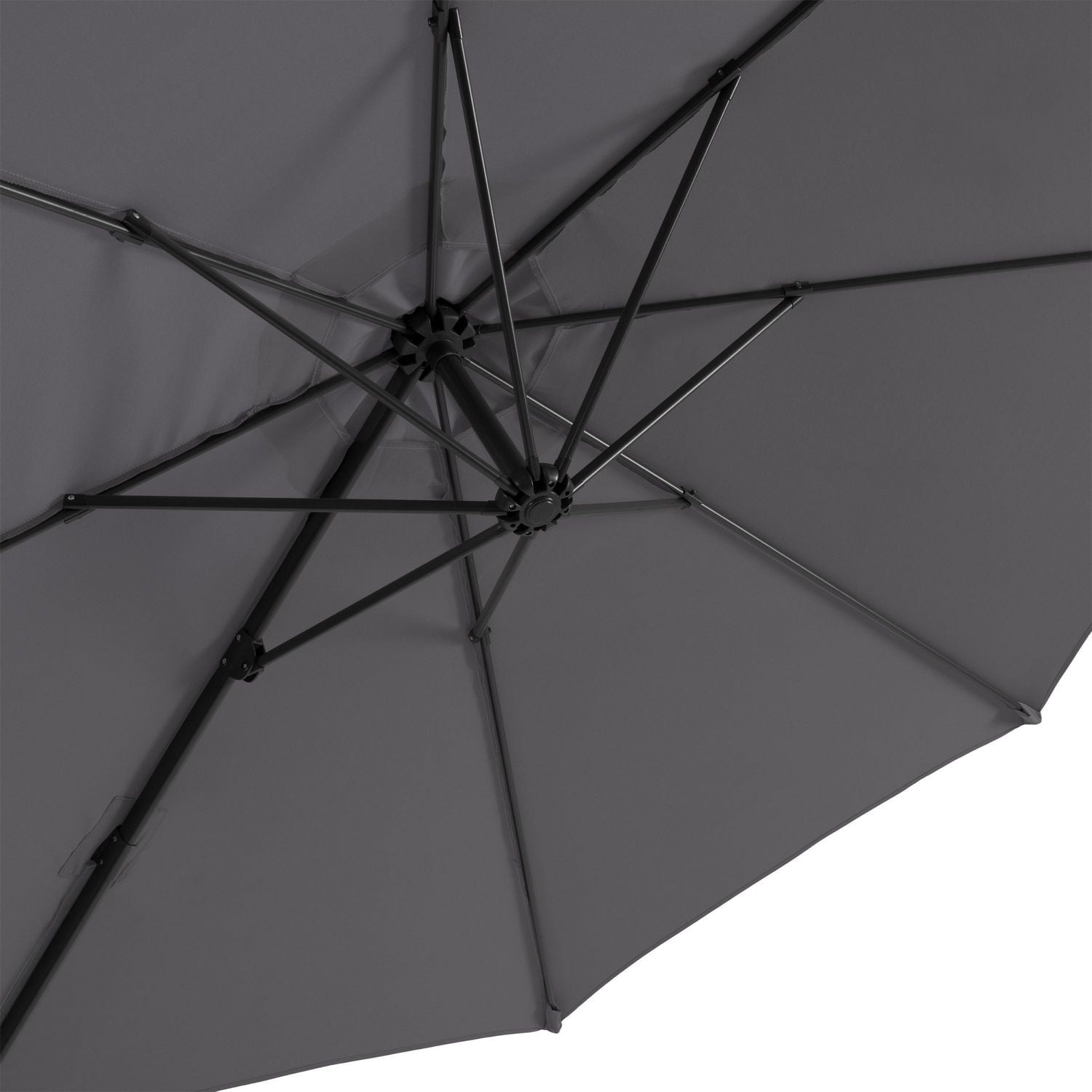 Parasol d'extérieur inclinable et rotatif CorLiving de 9,5 pieds avec cadre en aluminium et acier et auvent durable
