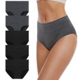 thumbnail image 1 of 5PCS Women's Cotton Underwear High Waisted Briefs, 1 of 21