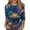Dark Blue, variant on Womens Halloween Tops Skull Ghost Crew Neck Horror Blouses Spider Castle 3/4 Sleeve Funny Shirts, XL