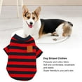 thumbnail image 3 of Ropa Para Perros A Rayas, 2 Patas, Suave, Cómoda, Transpirable, Camiseta Para Mascotas, Ropa Simple Para Mascotas Con Barriga Suelta Para Perros, Gatos, Primavera, Verano, Rojo,, 3 of 7
