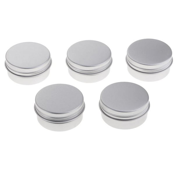 5 latas de aluminio vacías con tapa de rosca, redondas, de metal, para labios, cosméticos 30ML