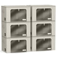 thumbnail image 7 of Sorbus Stackable Storage Bins, Fabric Organizer Bags with Window and Handles for Kids and Adults, 6Pk, Beige, 7 of 7