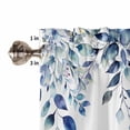 thumbnail image 5 of Half Window Curtain 36 Inches Long, Blue Teal Eucalyptus Leaves Window Treatment Curtain Drapes, Watercolor Weeping Botanical Small Tier Curtains for Bathroom Over Sink, 27.5"x36", 2 Panels, 5 of 7