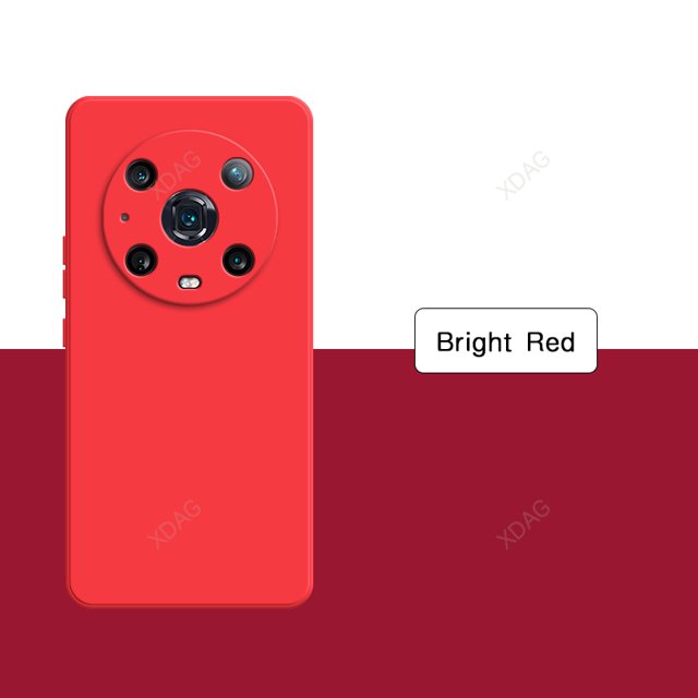 Original Basic Phone Case Cover for Honor Magic4 Magic 4 Pro 4Pro Lite Ultimate 5G Square Liquid Silicone Back Funda Accessories Bright Red Magic 4 Ultimate