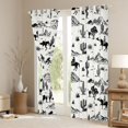 thumbnail image 3 of Homewish Wild West Cowboy Blackout Curtains Set of 2 (52x84 Each),Desert Plant Cactus Curtain,Beige, 3 of 6
