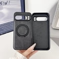 thumbnail image 3 of Dteck Magnetic Case for Google Pixel 10/10 Pro, Leather 360 Degree Rotatable Ring Stand Kickstand Rugged Shockproof Phone Cover for Google Pixel 10/10 Pro,Black, 3 of 5