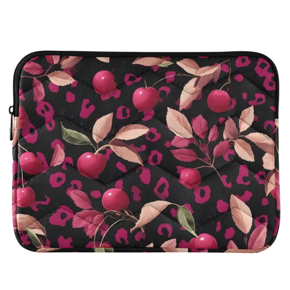 ALAZA Cherry on Leopard Pattern Laptop Sleeve Case for 13-14 Inch Computer Cover Bag Medium