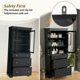 thumbnail image 6 of 70.1" Modern High Freestanding Bathroom Cabinet with Glass Doors, 3 Drawers for Clutter-Free Storage Solutions, 6 of 16