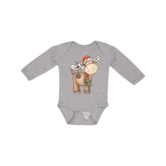 Inktastic Christmas Molly Moose Boys or Girls Long Sleeve Baby Bodysuit