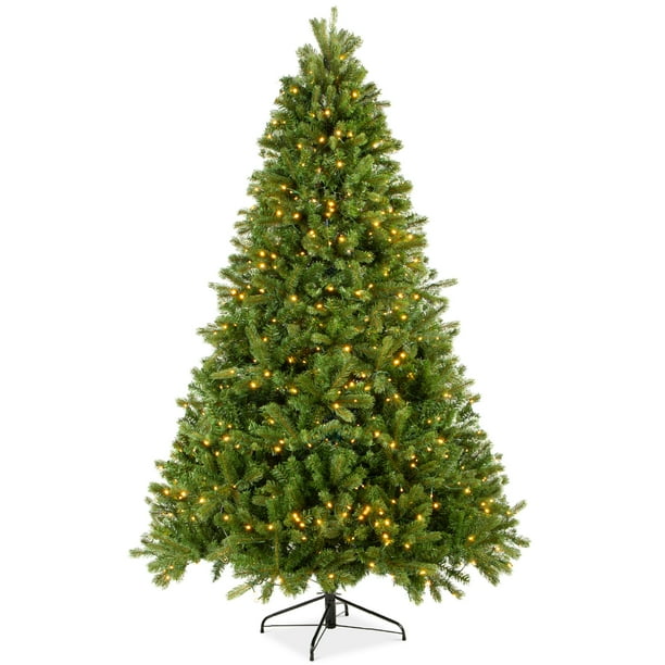 Best Choice Products 9ft Pre Lit Douglas Fir Christmas Tree W Realistic Feel 8 Sequences 2908 Tips Metal Base Walmart Com