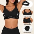 thumbnail image 4 of QYLUX Womens Wireless Bras V Mesh Comfortable Bralette Supportive Tshirt Bra No Underwire Seamless Push Up Everyday Bras,Black,S, 4 of 7