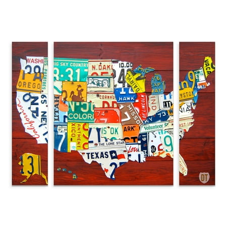 Design Turnpike 'License Plate Map USA' Multi Panel Art Set Large