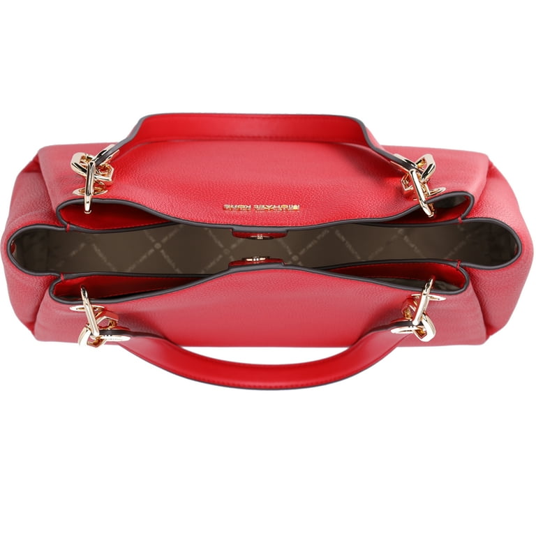 Michael Kors Trisha Large Shoulder Tote, Bright Red, Triple Gusset