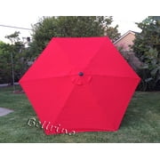 BELLRINO DECOR Replacement " STRONG & THICK " RED Umbrella Canopy for 9ft 6 Ribs (Canopy Only)