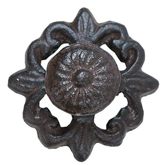 NACH dy-81230 Alice Wide Drawer Handle Knob Brown Cast Iron (Set of 12), 12 Piece