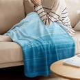 thumbnail image 4 of Throw Blanket for Couch Sky Blue Soft Fleece Flannel Blankets Cozy Lightweight Blanket for Home Sofa Living Room Oil Painting Texture Bed Throws 50" x 60", 4 of 9