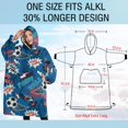 thumbnail image 4 of Oversized Wearable Blanket Hoodie,Blue Soccer Elements Pattern Sherpa Blanket Hoodie with Super Pockets,Super Warm Fuzzy Pullover for Women & Men, 4 of 6