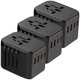 thumbnail image 2 of Conector Adaptador de Viaje PowerJourney 3Pzas 100-250V 50-60Hz 5V 3A EU/UK/USA/ AUS Negro., 2 of 2