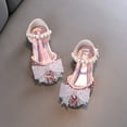 thumbnail image 4 of GUOBIOZIY Toddler Girls Flats Mary Jane Flower Girl Dress Shoes School Wedding Party Shoes (Pink,2.5-3Y ), 4 of 9