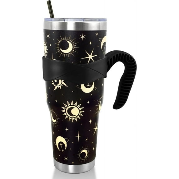 Goth Tumbler, Witch Travel Cup, 40 Oz Tumbler with Handle and Straw, Gothic Halloween Witchy Coffee Mug/Cup, Goth Witchy Gifts for Women, Goth Accessories/Decor, Witch Stuff Gift, Witch Tumbler